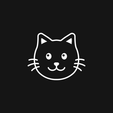 Kedi ikonu. Kitty Vector Simgesi. Arka planda kedi sembolü izole