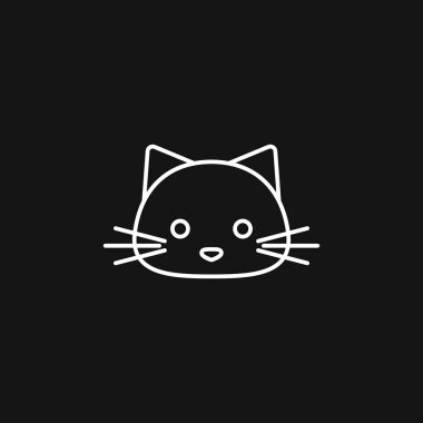 Kedi ikonu. Kitty Vector Simgesi. Arka planda kedi sembolü izole