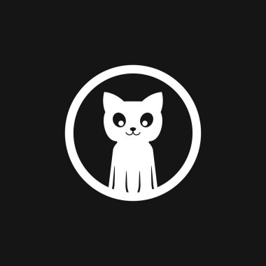 Kedi ikonu. Kitty Vector Simgesi. Arka planda kedi sembolü izole