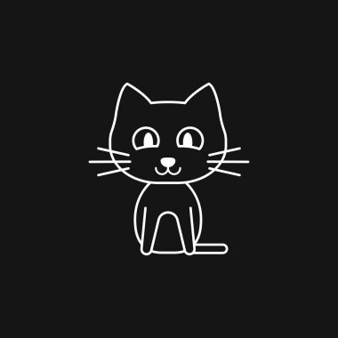 Kedi ikonu. Kitty Vector Simgesi. Arka planda kedi sembolü izole