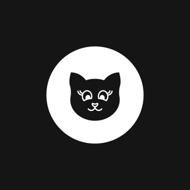 Kedi ikonu. Kitty Vector Simgesi. Arka planda kedi sembolü izole