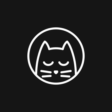 Kedi ikonu. Kitty Vector Simgesi. Arka planda kedi sembolü izole