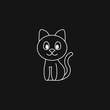 Kedi ikonu. Kitty Vector Simgesi. Arka planda kedi sembolü izole
