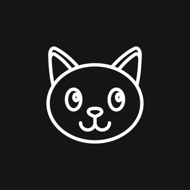 Kedi ikonu. Kitty Vector Simgesi. Arka planda kedi sembolü izole