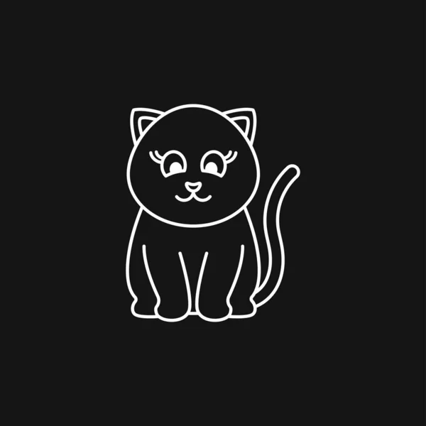 Ícone Gato Kitty Vector Ícone Símbolo Gato Isolado Fundo — Vetor de Stock