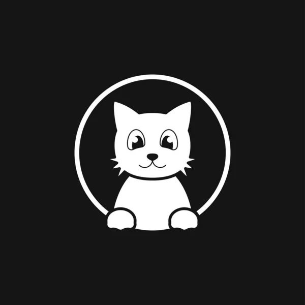 Kattikon Kitty Vector Ikonen Katt Symbol Isolerad Bakgrunden — Stock vektor