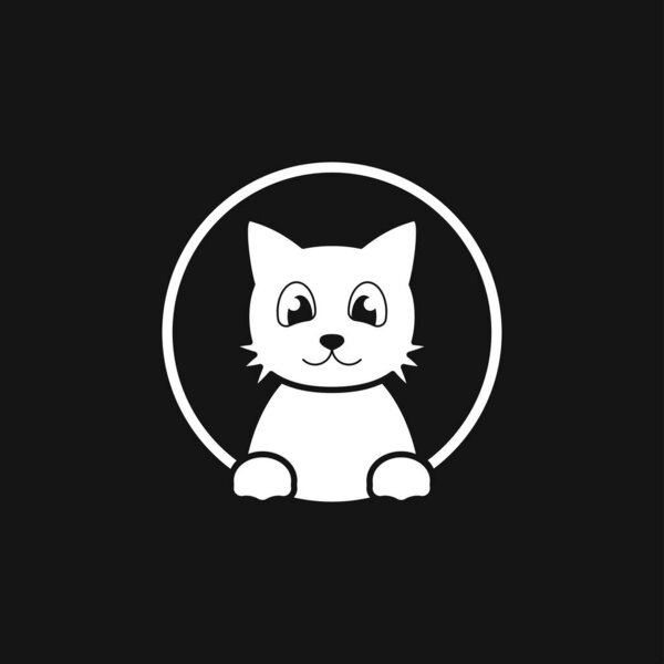 Икона кота. Икона Китти Вектор. Символ кота на заднем плане
