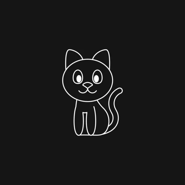 고양이 아이콘 Vector Icon 배경에서 고양이의 — 스톡 벡터