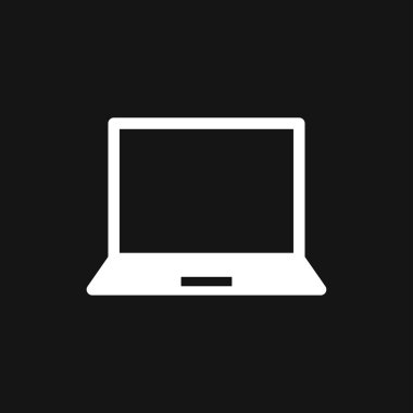 Dizüstü bilgisayar simgesi, vektör sembolü arkaplanda izole edildi