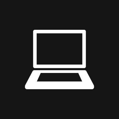 Dizüstü bilgisayar simgesi, vektör sembolü arkaplanda izole edildi