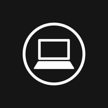 Dizüstü bilgisayar simgesi, vektör sembolü arkaplanda izole edildi