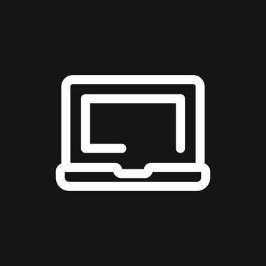 Dizüstü bilgisayar simgesi, vektör sembolü arkaplanda izole edildi
