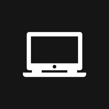 Dizüstü bilgisayar simgesi, vektör sembolü arkaplanda izole edildi