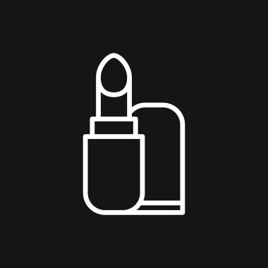 Ruj ikonu kozmetik sembolü. Ruj Düz Tasarım Vektör Çizimi.