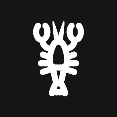 Istakoz simgesi vektörü, arka planda izole gıda sembolü.