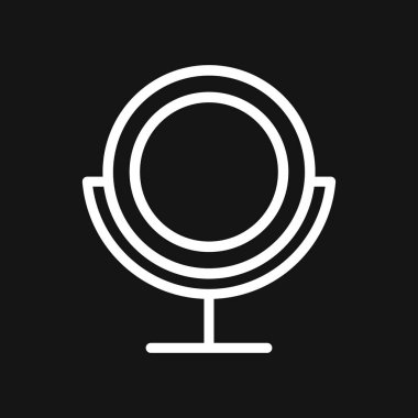 Ayna simgesi arka planda izole edildi. Pankart, rozet, logo için tasarım. Ayna vektör illüstrasyonu.