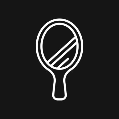 Ayna simgesi arka planda izole edildi. Pankart, rozet, logo için tasarım. Ayna vektör illüstrasyonu.