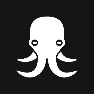 Ahtapot ikonu. Arka planda bir ahtapot tasarımı taşıyıcısı. Su hayvanları..