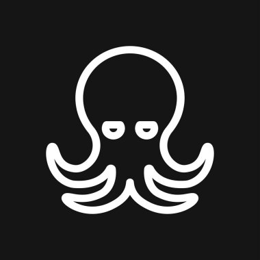 Ahtapot ikonu. Arka planda bir ahtapot tasarımı taşıyıcısı. Su hayvanları..