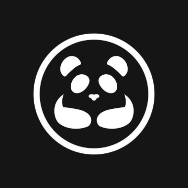 Panda ikonu. Bir pandanın vektör görüntüsü