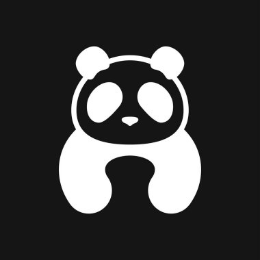 Panda ikonu. Bir pandanın vektör görüntüsü