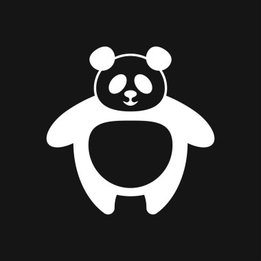 Panda ikonu. Bir pandanın vektör görüntüsü