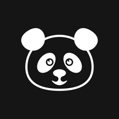 Panda ikonu. Bir pandanın vektör görüntüsü