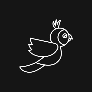 Papağan ikonu. Vektör Tarzı Soyut Siluet Kuş logosu