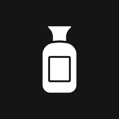 Parfüm ikonu. İzole edilmiş vektör silueti, Kozmetik Parfüm Şişeleri Basit şekiller kullanıldı.