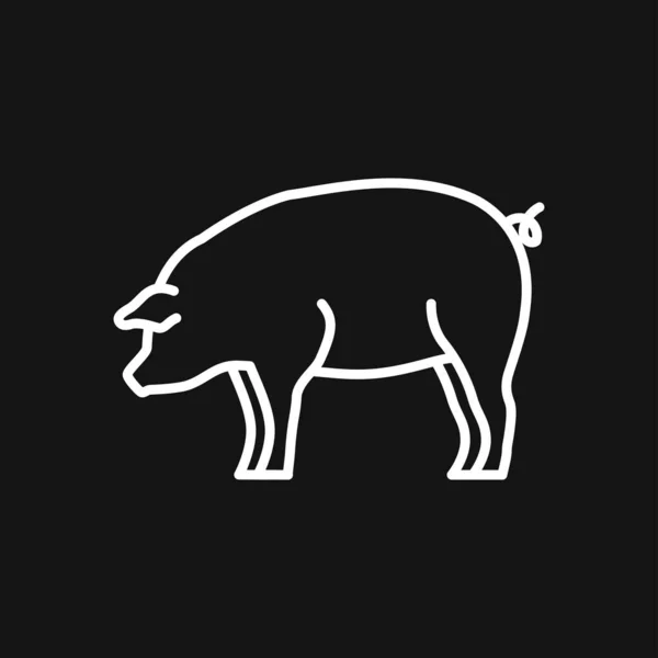Schwein Ikone Minimalistischen Stil Isoliert Auf Dem Hintergrund Exklusive Symbole — Stockvektor
