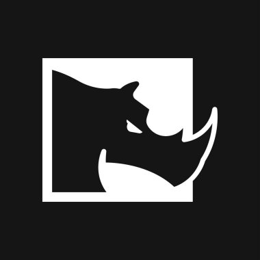 Rhino icon isolated on backgrounds, vector animal symbol