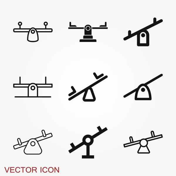 Sesaw Ikonen Barn Lekplats Vektor Symbol — Stock vektor
