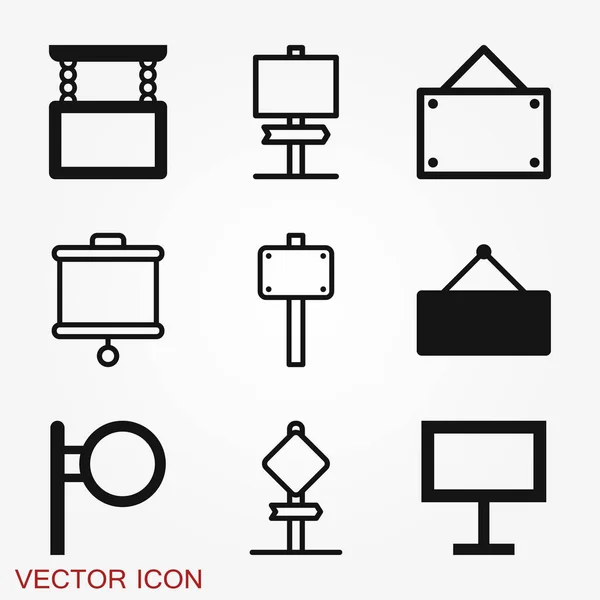 Icono Señalización Letrero Símbolo Plano Ilustración Signo Vectorial Aislado — Archivo Imágenes Vectoriales