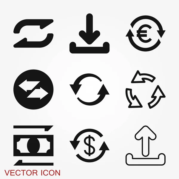 Transfer Symbol Geldsymbol Isoliert Auf Hintergrund — Stockvektor