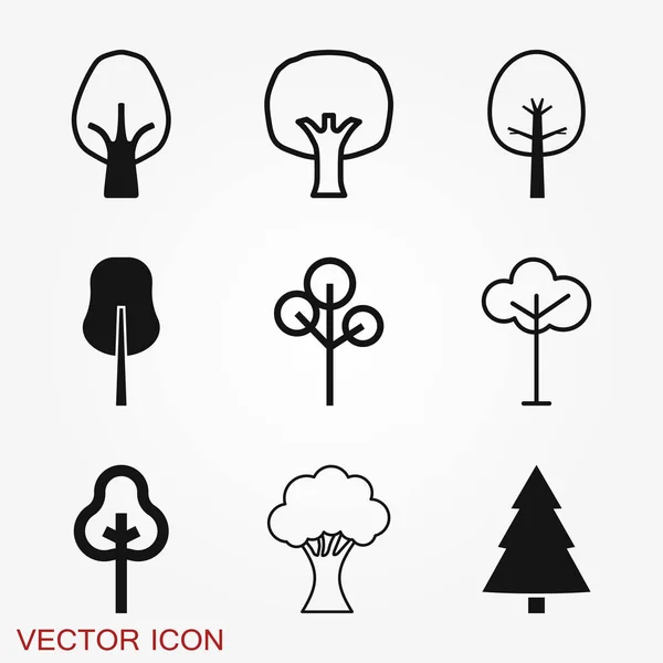 Icône Arbre Symbole Arbre Isolé Arrière Plan — Image vectorielle