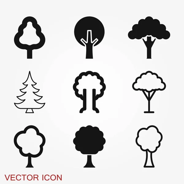 Baum Symbol Bäume Symbol Isoliert Auf Dem Hintergrund — Stockvektor