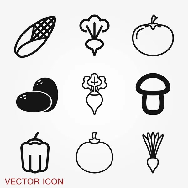 Grönsaker Ikon Symbol Isolerad Bakgrunden — Stock vektor