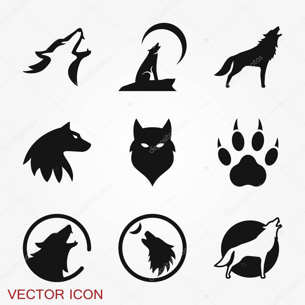 Wolf icon. Animal symbol isolated on background.