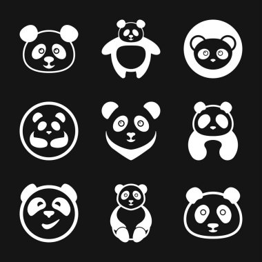 Panda icon. Vector image of a panda on background