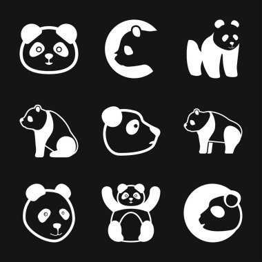 Panda icon. Vector image of a panda on background