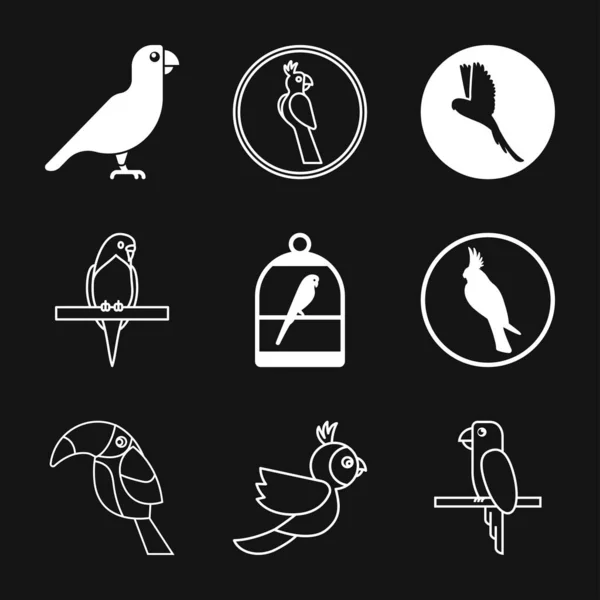Піктограма папуги. Вектор Стильна абстрактна ікона Силует птахів — стоковий вектор