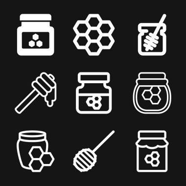 Arka planda kapsül izole edilmiş Jar vektör simgesi. Bal sembolü