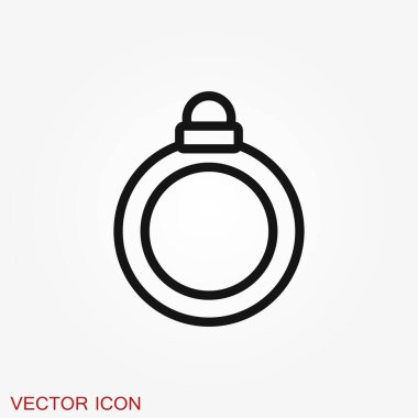 Yüzük ikonu, nişan ve alyans. Çizgi tasarımı, Vektör düz illüstrasyon