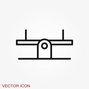 Tahterevalli simgesi. Çocuklar için oyun alanı vektör sembolü