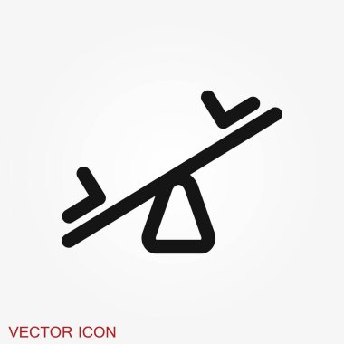 Tahterevalli simgesi. Çocuklar için oyun alanı vektör sembolü