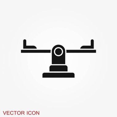 Tahterevalli simgesi. Çocuklar için oyun alanı vektör sembolü