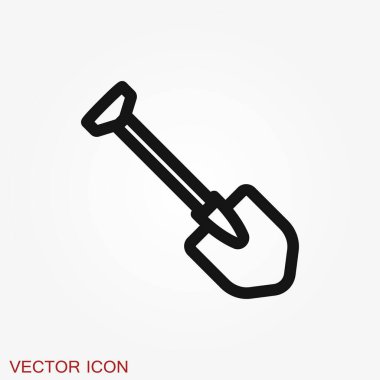 Kürek vektör simgesi, arkaplanda resimleme.