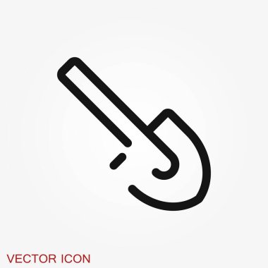 Kürek vektör simgesi, arkaplanda resimleme.