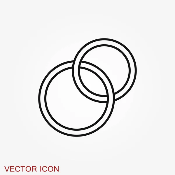 Ring Verlobung Und Ehering Linienkunst Design Vektor Flache Illustration — Stockvektor