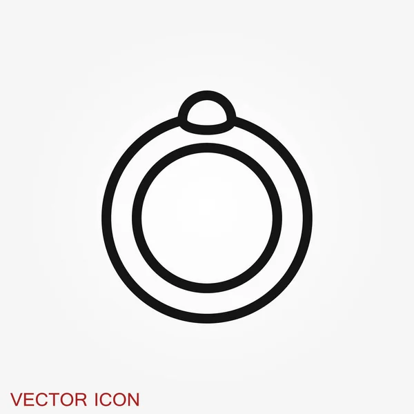 Значок Кільця Заручини Обручка Дизайн Лінійного Мистецтва Векторні Плоскі Ілюстрації — стоковий вектор